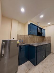 Kitchen Image of 500 Sq.ft 1 BHK Builder Floor for rent in Vijay Nagar Indore for Rs. 18000