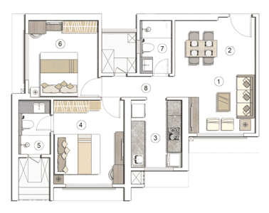 Image of 666 Sq.ft 2 BHK Apartment / Flat for sale in Princecare Amaraa, Matunga East, Mumbai for Rs. 33150000