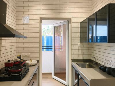Kitchen Image of 712 Sq.ft 1 BHK Apartment / Flat for sale in Arihant Avanti Palace, Shilgaon Thane for Rs. 4650000