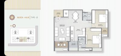 Image of 1584 Sq.ft 2 BHK Apartment / Flat for sale in Dev Aalay, Sargasan, Gandhinagar for Rs. 8600000