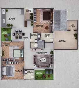 Image of 1966 Sq.ft 3 BHK Apartment / Flat for sale in Pratap Nagar, Nagpur for Rs. 16500000