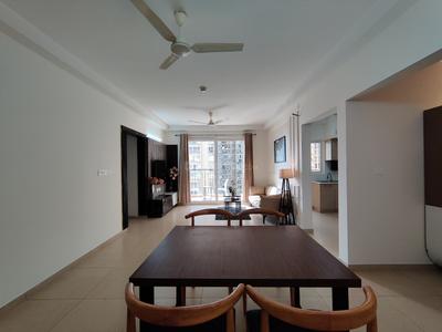 Living Room Image of 1877 Sq.ft 3.5 BHK Apartment / Flat for rent in Bhartiya Nikoo Homes Phase 2, Thanisandra Bengaluru for Rs. 85009