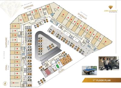 Image of 1098 Sq.ft 2 BHK Apartment / Flat for sale in Jewel Of Panvel Phase I, Panvel, Navi Mumbai for Rs. 11500000