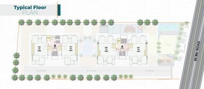 Floor Plan Image of 2475 Sq.ft 4 BHK Apartment / Flat for sale in Avyanna, PDPU Road Gandhinagar for Rs. 16800000