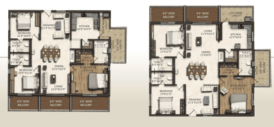 Image of 2075 Sq.ft 3 BHK Apartment / Flat for sale in Vasavi Signature, Hitech City, Hyderabad for Rs. 20000000