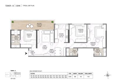 Image of 1571 Sq.ft 3 BHK Apartment / Flat for sale in Baner, Pune for Rs. 18000000