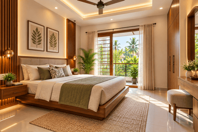 Bedroom Image of 1500 Sq.ft 3 BHK Villa for sale in East Nada Thrissur for Rs. 8600000
