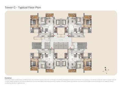 Image of 1853 Sq.ft 3 BHK Apartment / Flat for sale in Purva Silversky, Electronic City Phase 2, Bengaluru for Rs. 33000000