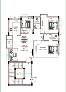 Image of 1137 Sq.ft 3 BHK Apartment / Flat for sale in Adambakkam, Chennai for Rs. 14000000