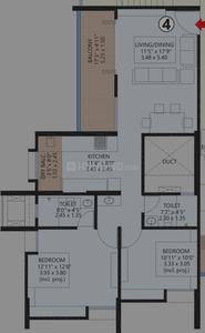 Image of 1065 Sq.ft 2 BHK Apartment / Flat for sale in Kothrud, Pune for Rs. 14400000