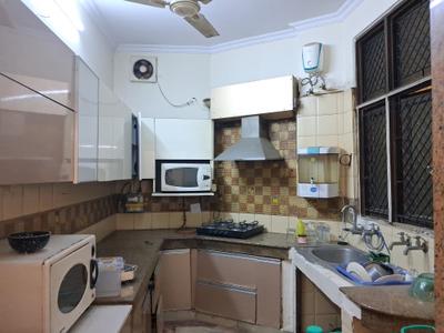 Kitchen Image of 1800 Sq.ft 3 BHK Builder Floor for rent in Kirti Nagar New Delhi for Rs. 57000