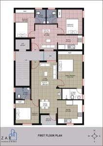 Floor Plan Image of 720 Sq.ft 2 BHK Apartment / Flat for sale in Puzhal Chennai for Rs. 4900000