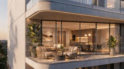 Balcony Image of 431 Sq.ft 1 RK Apartment / Flat for sale in Jumeirah Village Dubai for Rs. 17864789