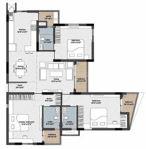Image of 1290 Sq.ft 3 BHK Apartment / Flat for sale in RBD Stillwaters Apartments, Harlur, Bengaluru for Rs. 21000000