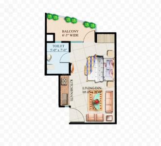 Image of 400 Sq.ft 1 BHK Apartment / Flat for rent in Supertech Ecociti, Sector 137, Noida for Rs. 19000