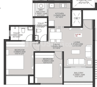 Image of 942 Sq.ft 2 BHK Apartment / Flat for sale in Sankla East World, Shewalewadi, Pune for Rs. 6600000