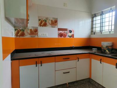 Kitchen Image of 600 Sq.ft 1.5 BHK Builder Floor for rent in Hebbal Bengaluru for Rs. 15000