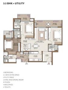 Image of 2014 Sq.ft 3.5 BHK Apartment / Flat for sale in Smartworld One DXP, Sector 113, Gurgaon for Rs. 32000000