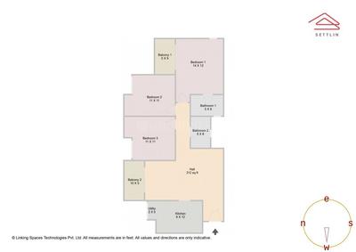 Image of 1430 Sq.ft 3 BHK Apartment / Flat for sale in Assetz 63 Degree East Tower B by Assetz Property Group, Kodathi, Bengaluru for Rs. 19200000