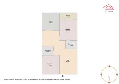 Image of 1140 Sq.ft 2 BHK Apartment / Flat for sale in Kadugodi, Bengaluru for Rs. 7800000