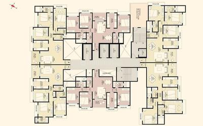 Floor Plan Image of 1170 Sq.ft 2 BHK Apartment / Flat for sale in Tharwani Majestic Towers Phase I, Kalyan West Kalyan for Rs. 9400000
