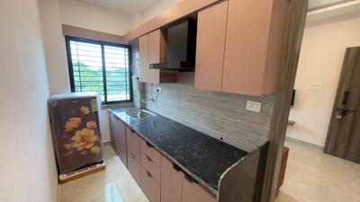 Kitchen Image of 400 Sq.ft 1 BHK Builder Floor for rent in Scheme No 113 Indore for Rs. 22500