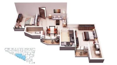 Image of 939 Sq.ft 2 BHK Apartment / Flat for sale in Arya Altamount, Patuli, Kolkata for Rs. 11000000
