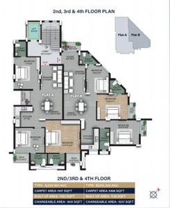 Image of 1200 Sq.ft 3 BHK Apartment / Flat for sale in Elite Anjali Fusion, Jharapada, Bhubaneswar for Rs. 10500000