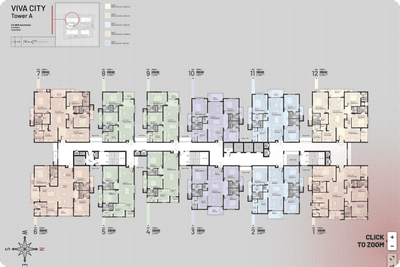Floor Plan Image of 1367 Sq.ft 2 BHK Apartment / Flat for sale in Indis Viva City, Kondapur Hyderabad for Rs. 12100000