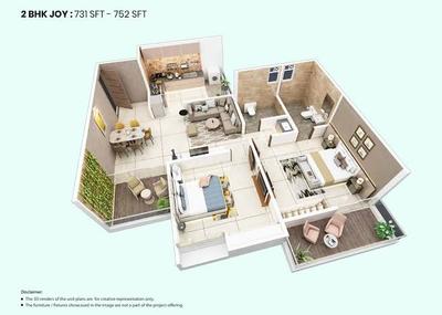 Image of 1023 Sq.ft 2 BHK Apartment / Flat for sale in Parklane Urbanjoy, Sus, Pune for Rs. 6600000