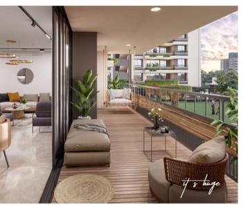 Balcony Image of 2385 Sq.ft 3 BHK Apartment / Flat for sale in Mahalakshmi Satvam Skyline, Sargasan Gandhinagar for Rs. 10070000