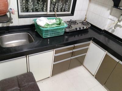 Kitchen Image of 680 Sq.ft 1.5 BHK Apartment / Flat for rent in Shyam Gokul Garden, Kandivali East Mumbai for Rs. 46000