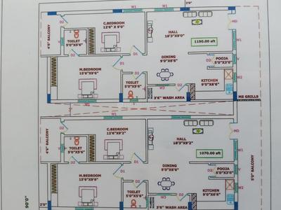 Image of 1070 Sq.ft 2 BHK Apartment / Flat for sale in Kistareddypet, Sangareddy for Rs. 4000000