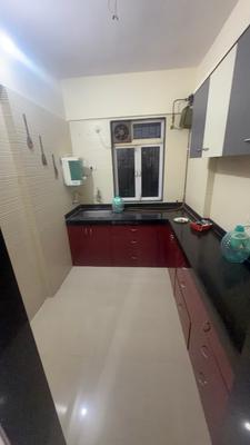 Kitchen Image of 700 Sq.ft 1 BHK Apartment / Flat for rent in Cosmos Classique, Thane West Thane for Rs. 25000