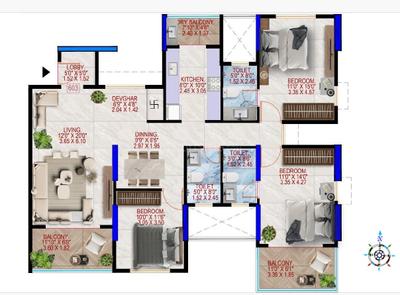 Image of 1175 Sq.ft 2 BHK Apartment / Flat for sale in Anand Nagar Park, Kothrud, Pune for Rs. 17800000