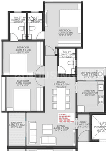Image of 942 Sq.ft 2 BHK Apartment / Flat for sale in Sankla East World, Shewalewadi, Pune for Rs. 6600000