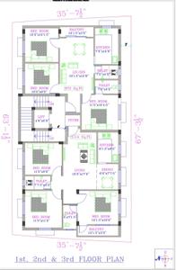 Floor Plan Image of 972 Sq.ft 2.5 BHK Apartment / Flat for sale in Esha Homes, Nanganallur Chennai for Rs. 10935000