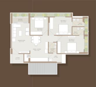 Image of 1890 Sq.ft 3 BHK Apartment / Flat for sale in Madhuram Prime, Zundal, Ahmedabad for Rs. 7600000