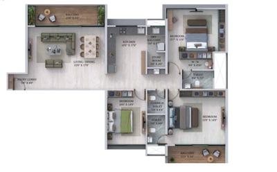 Image of 1589 Sq.ft 3 BHK Apartment / Flat for sale in Dream Elegance, Balewadi, Pune for Rs. 20600000