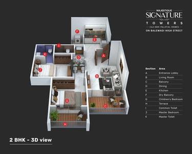 Image of 1620 Sq.ft 3 BHK Apartment / Flat for sale in Majestique Signature Towers, Baner, Pune for Rs. 22700000