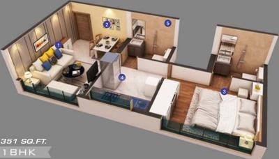 Image of 451 Sq.ft 1 BHK Apartment / Flat for sale in Shubh Elanza, Vikhroli East, Mumbai for Rs. 7500000