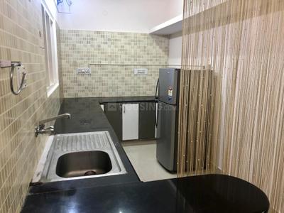 Kitchen Image of 630 Sq.ft 1 BHK Builder Floor for rent in Murugeshpalya Bengaluru for Rs. 29000