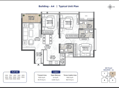Image of 1640 Sq.ft 3 BHK Apartment / Flat for sale in Meridian, Balewadi, Pune for Rs. 16300000
