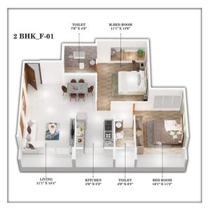 Image of 1365 Sq.ft 2 BHK Apartment / Flat for sale in Seawoods, Navi Mumbai for Rs. 24250250