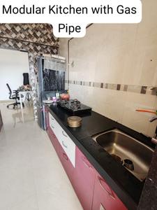 Kitchen Image of 798 Sq.ft 2 BHK Apartment / Flat for rent in Mangala Mayurs Nature Glory, Kalwa Thane for Rs. 35000