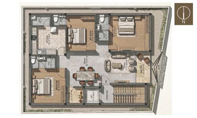 Floor Plan Image of 1546 Sq.ft 3 BHK Apartment / Flat for sale in Kovilambakkam Chennai for Rs. 12300000