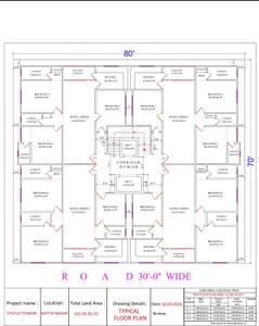 Floor Plan Image of 1400 Sq.ft 3 BHK Apartment / Flat for sale in Toli Chowki Hyderabad for Rs. 9600000