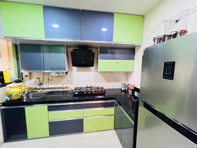 Kitchen Image of 1200 Sq.ft 2 BHK Apartment / Flat for rent in Rushabhdev Sharan Circle Homes, Zundal Ahmedabad for Rs. 28000