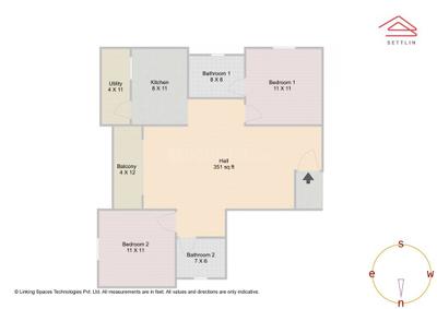 Image of 1165 Sq.ft 2 BHK Apartment / Flat for sale in Mana Tropicale by Mana Projects Pvt Ltd, Choodasandra, Bengaluru for Rs. 12450000