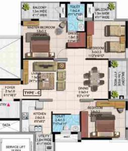 Image of 1273 Sq.ft 3 BHK Apartment / Flat for sale in 22 And Crest, Yeswanthpur, Bengaluru for Rs. 25000000